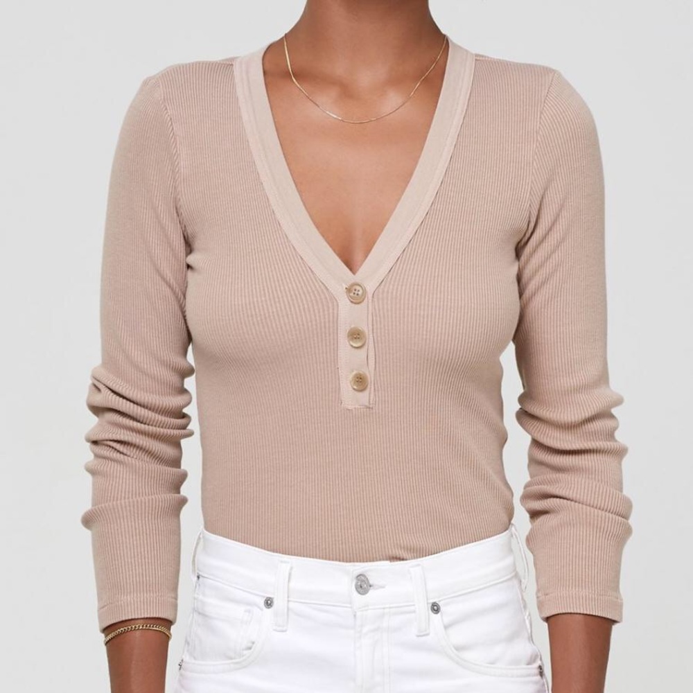 Citizens of Humanity long sleeve v-neck Henley top - Medium